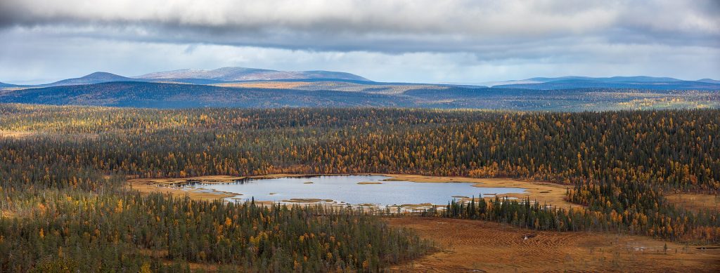 Sallatunturin tunturilampia ja itärajan takaisia tuntureita