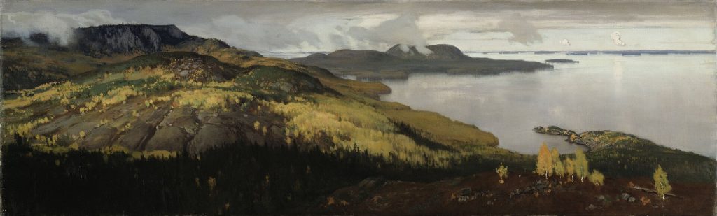 Eero Järnefeltin maalaus Syysmaisema Pielisjärveltä